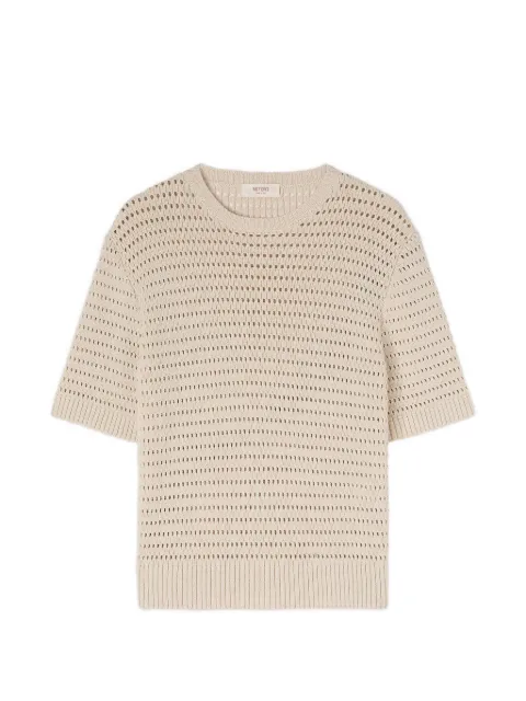 RETORI net-stitch cotton T-shirt Neutrals 03MKNTO150CS12