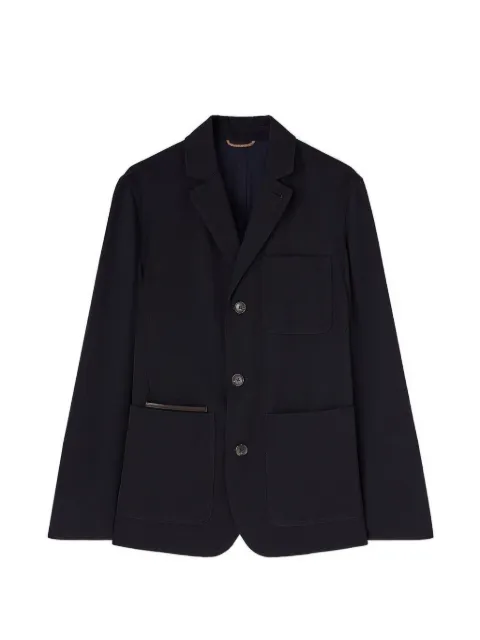 RETORI denim-effect single-breasted wool blazer Blue 02MFAJA009LF04