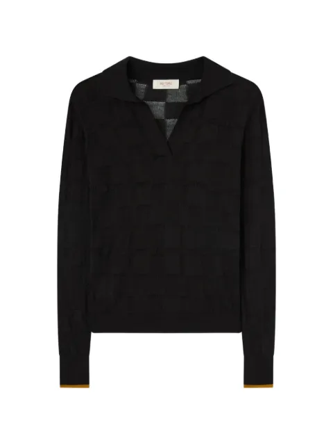 RETORI jacquard long-sleeve T-shirt Black 01WKNTO004CJ01