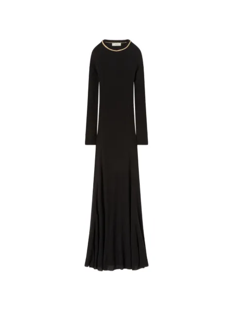 RETORI chain-embellished knitted maxi dress Black 01WKNDR018WS02