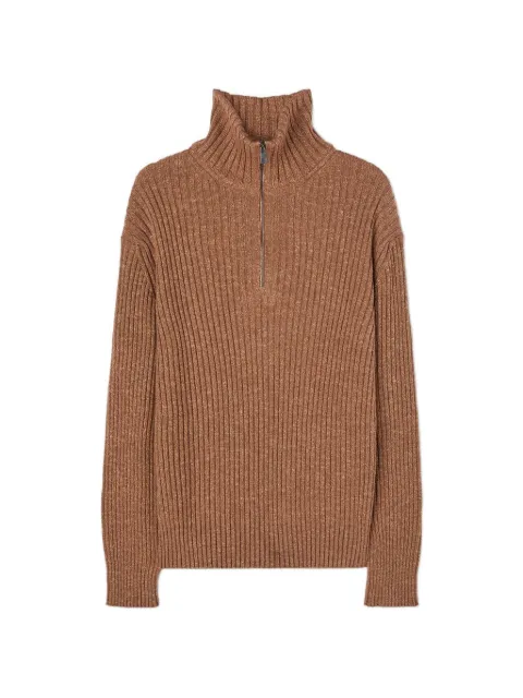 RETORI ribbed zip-up sweater Brown 02MKNTO121WS03
