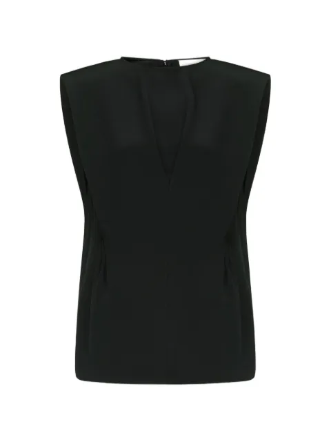 LouLou de Saison Cory darted structured-shoulder blouse Black CORY