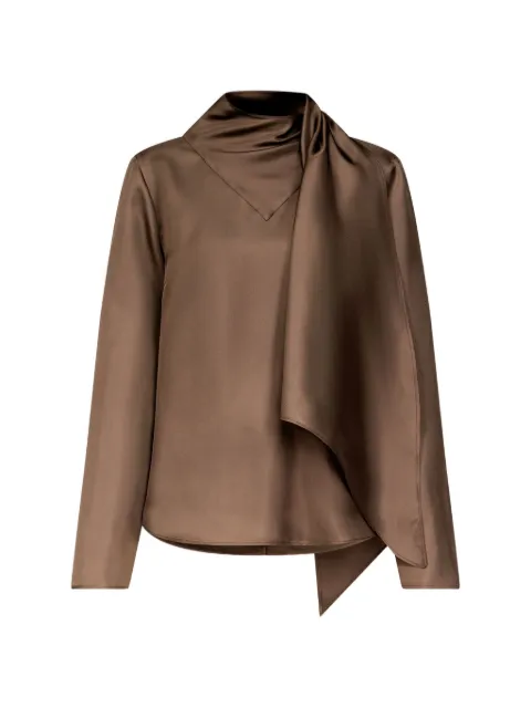 LouLou de Saison Gala silk-twill blouse Brown GALA