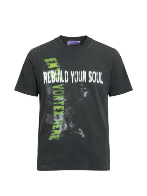 B WOOD Rebuild Your Soul graphic-print T-shirt Black BWOODREBUILDYSVBSS26