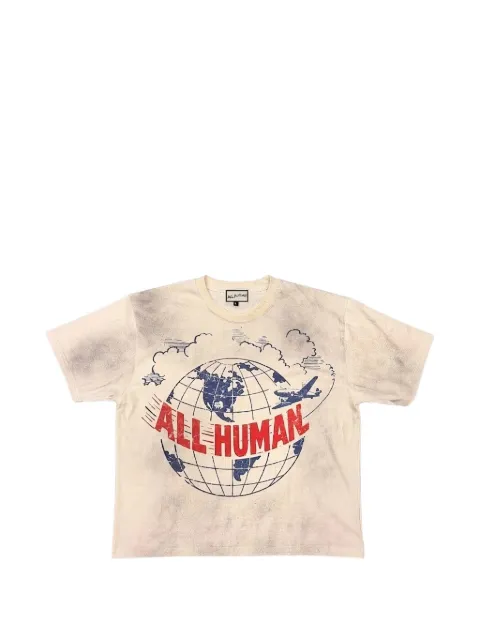 ALL HUMAN graphic-print washed T-shirt Neutrals AHCRIMEWCCWSS26
