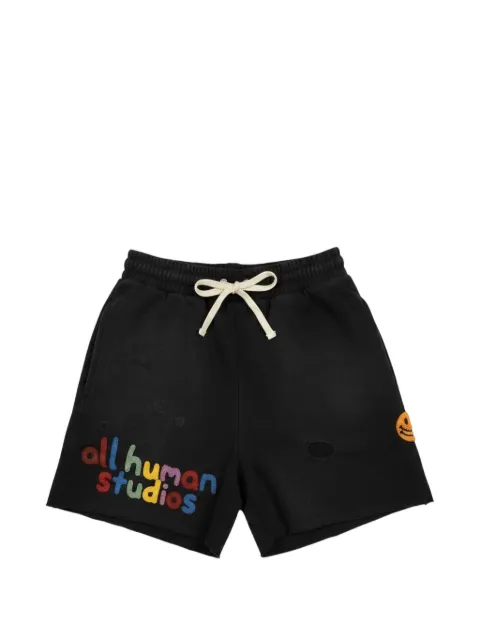 ALL HUMAN Honeymoon embroidered shorts Black AHHONEYMOONSBWSS26