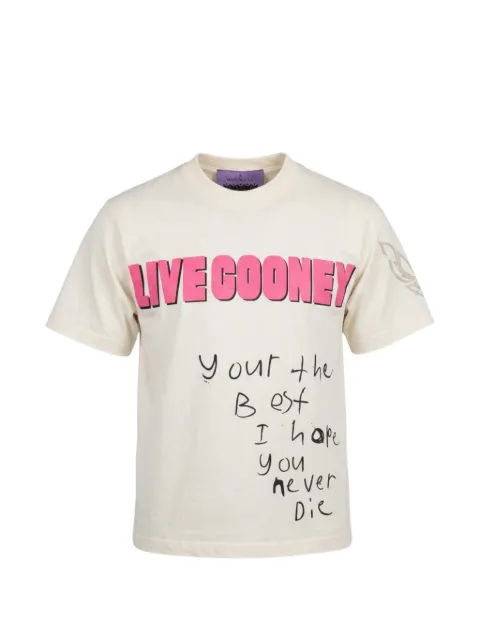 B WOOD puff-print graphic T-shirt Neutrals BWOODLGDSTOWSS26