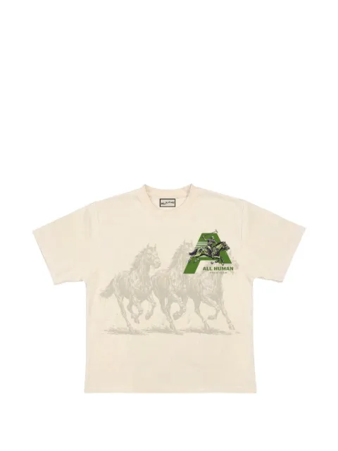 ALL HUMAN Show Stopper distressed-effect T-shirt Neutrals AHSHOWSTOPPERTCSS26