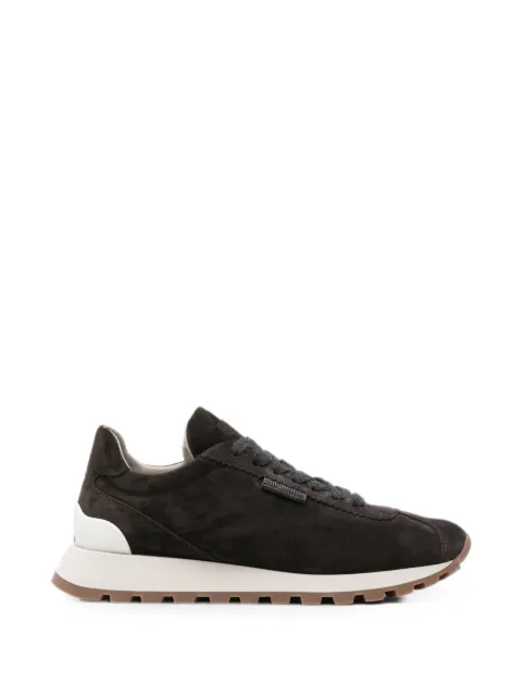 Brunello Cucinelli Monili-detail suede sneakers Brown MZSFG2110C9795