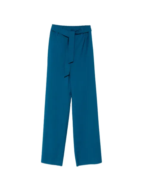 Max Mara belted wide-leg wool trousers Blue 2621136251000