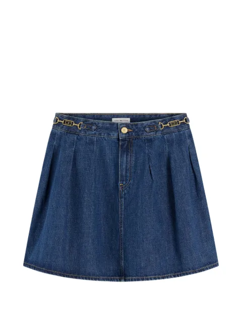 Tommy Hilfiger pleated logo-plaque mini skirt Blue WW0WW509651A9