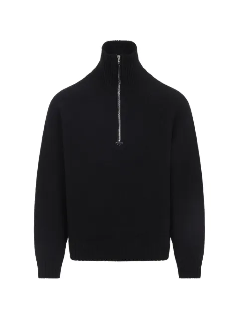 TOM FORD half-zip wool sweater Black KFL017YMW167