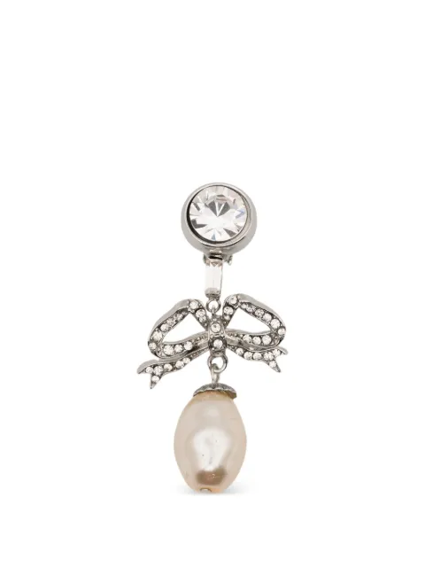 Nº21 bow-detail faux-pearl earrings Silver 74216979