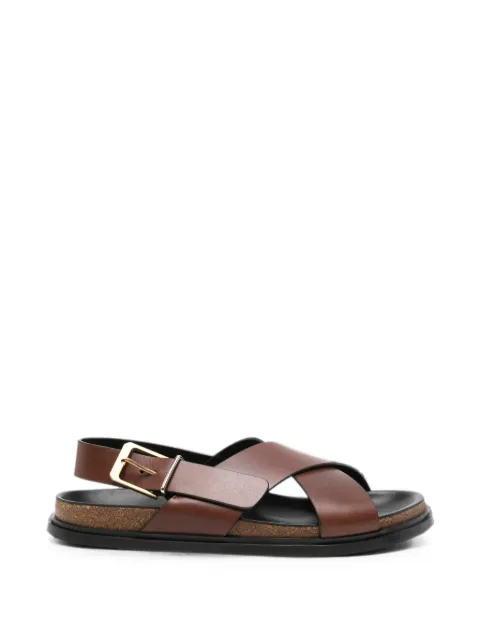 The Row crossover-strap buckle-fastening sandals Brown F1462L822