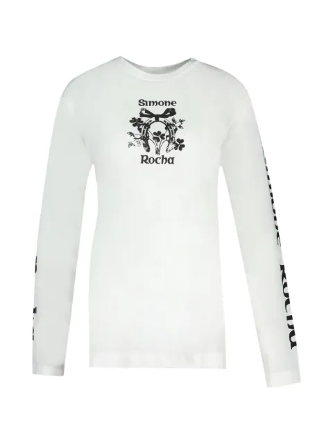 Simone Rocha Coming Up Roses long-sleeve T-shirt White 5194P72W