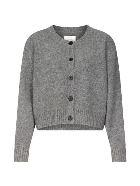 LouLou de Saison Remus ribbed-knit cropped cardigan Grey REMUS