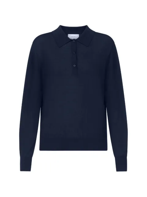LouLou de Saison Miles cashmere polo top Blue MILES