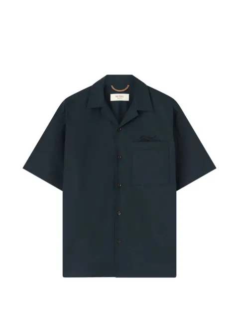 RETORI embroidered bowling shirt Blue 03MFATO014CU09