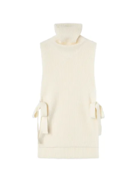 RETORI rib-knit side-tie vest Neutrals 04WKNTO171LS09