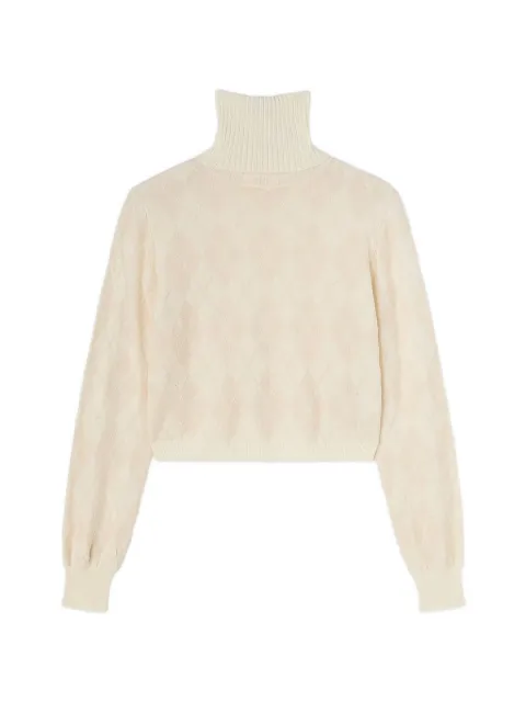 RETORI argyle-jacquard turtleneck sweater Neutrals 02WKNTO129WJ02