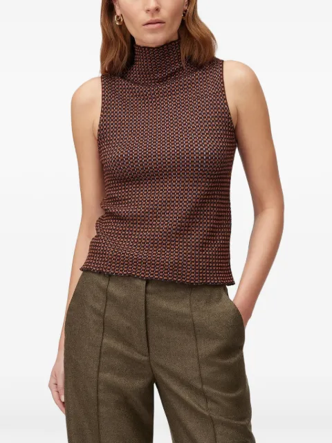 RETORI jacquard-knit sleeveless top Brown 02WKNTO123LS06