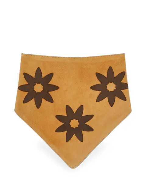 RETORI floral-motif suede scarf Yellow 03WLESA005KU00