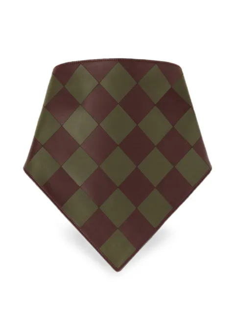RETORI damier-pattern leather bandana Brown 02MLESA003KF00