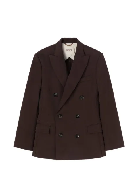 RETORI double-breasted linen blazer Brown 03WFAJA012IU01