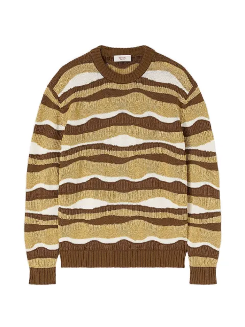 RETORI waves-jacquard knit sweater Brown 03MKNTO146CS10