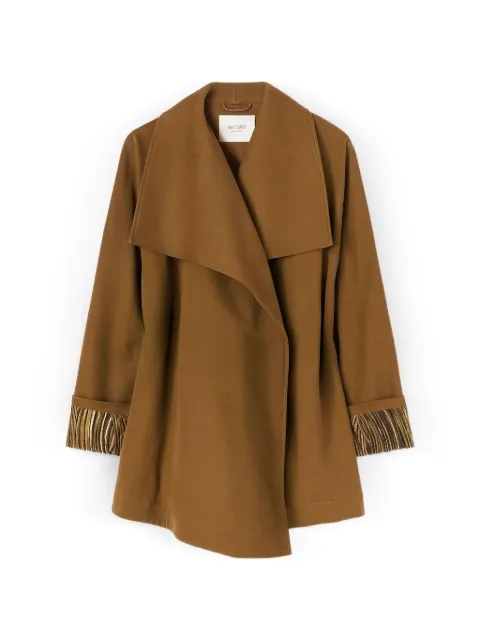 RETORI shawl-collar printed-lining jacket Brown 03WFAOU009CU07