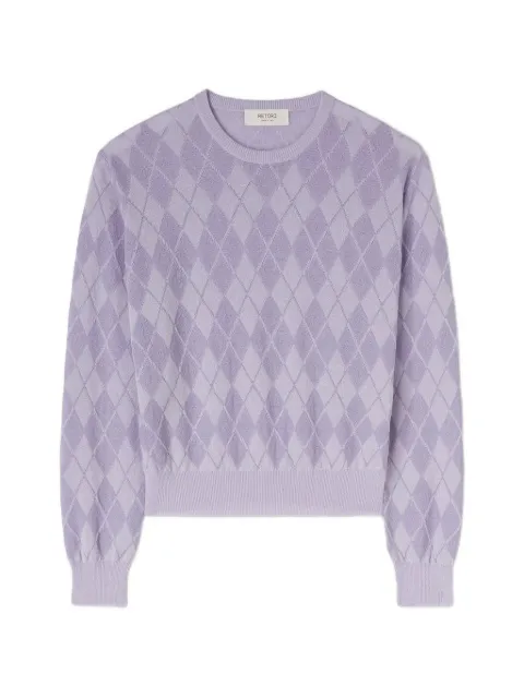 RETORI argyle-jacquard sweater Purple 02WKNTO130WJ02