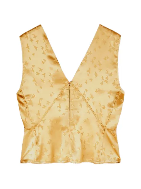 RETORI jacquard-patterned pleated top Gold 03WFATO011VJ00