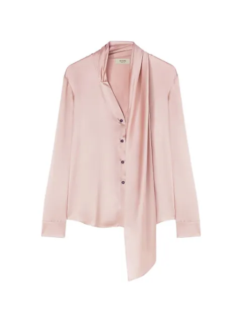 RETORI scarf-detail silk shirt Pink 02WFATO008SU03