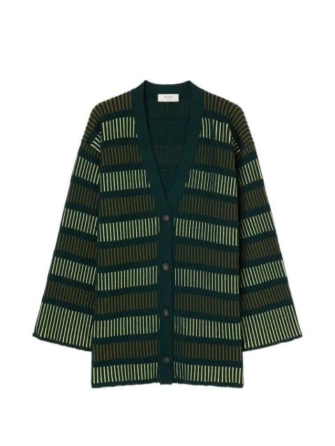 RETORI jacquard-knit V-neck cardigan Green 02WKNTO122LS06