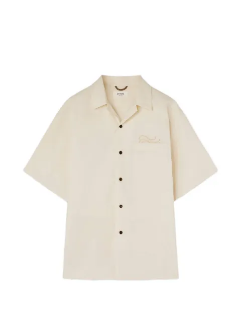 RETORI embroidered bowling shirt Neutrals 03MFATO014CU09
