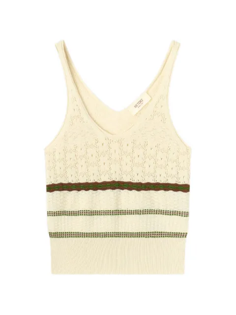 RETORI mix-stitch knit cotton top Neutrals 03WKNTO163CS07