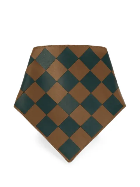 RETORI damier-pattern leather bandana Brown 02MLESA003KF00