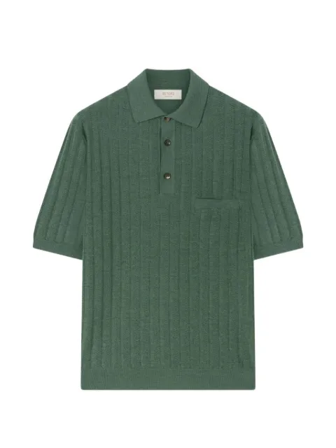 RETORI front-pocket wool polo shirt Green 01MKNTO005LS02