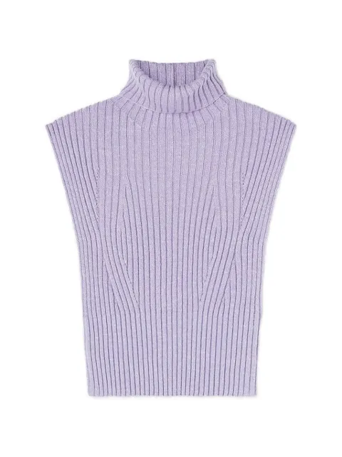 RETORI rib-knit open-back cashmere tank top Purple 02WKNTO120WS03
