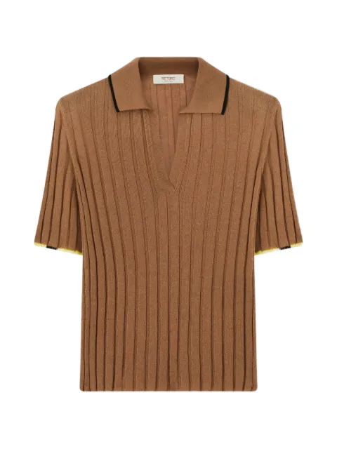 RETORI ribbed short-sleeve T-shirt Brown 01WKNTO118WS01