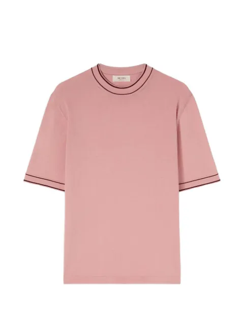 RETORI stripe-detail knit T-shirt Pink 03MKNTO154CR02