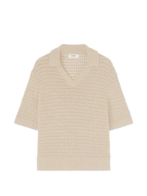 RETORI net-stitch cotton polo shirt Neutrals 03MKNTO149CS12