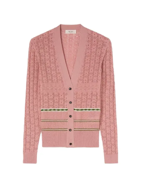 RETORI mix-stitch knit cardigan Pink 03WKNTO161CS07