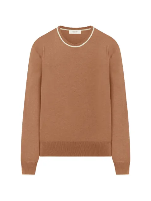 RETORI contrast-trim silk-blend sweater Brown 01MKNTO007SR01
