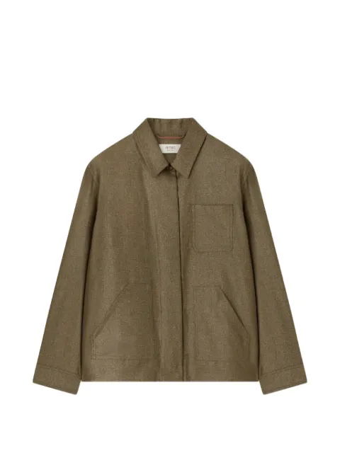 RETORI embroidered iridescent overshirt Brown 01WFAOU004LF00