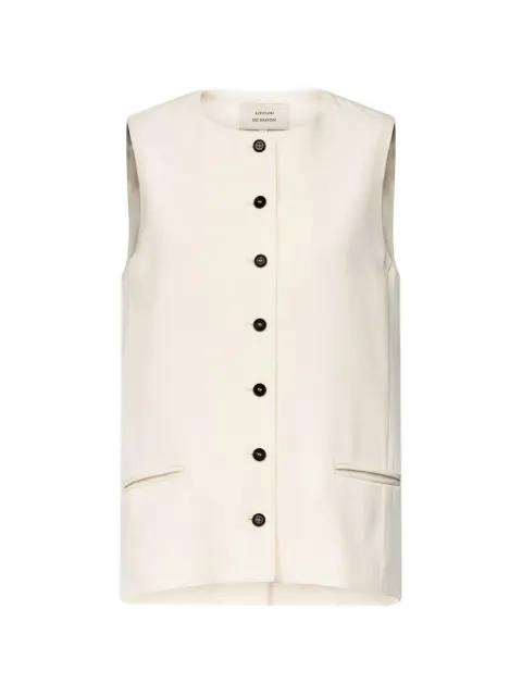 LouLou de Saison Jane button-front sleeveless waistcoat Neutrals JANE