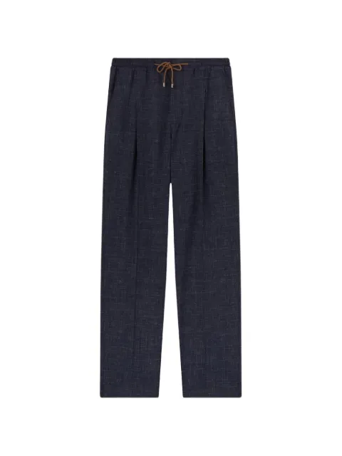 RETORI drawstring-waist pleated trousers Blue 01MFAPA002LF01
