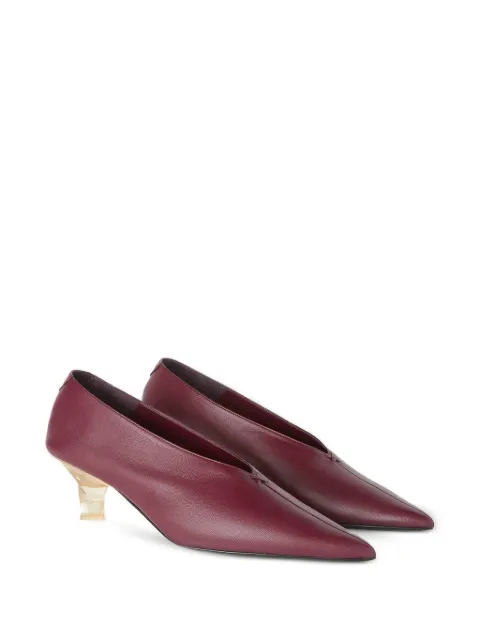 RETORI Ballet Plex leather heeled pumps Red 02WLESH005LE02