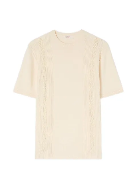 RETORI mixed-stitch knit T-shirt Neutrals 03MKNTO159CS13