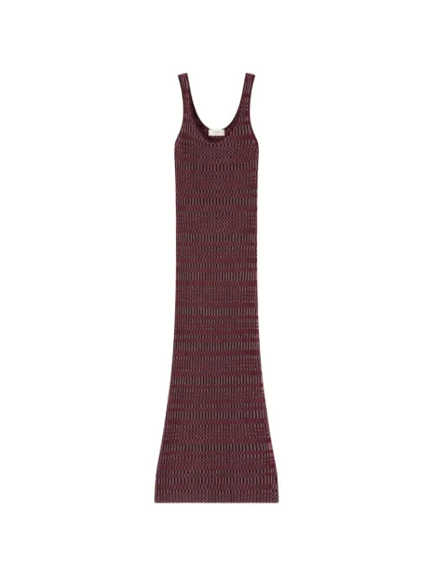 RETORI check-stitch sleeveless maxi dress Red 01WKNDR016LJ01